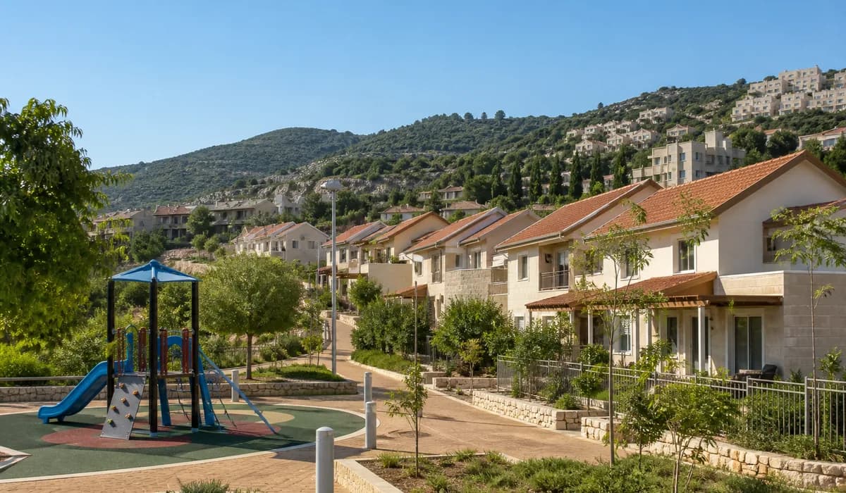 המחשה: סביבת מגורים ובריכה באווירה מקומית