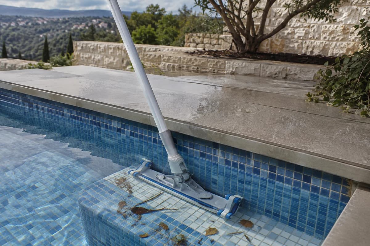 המחשה: ציוד ניקוי לבריכה עם ראש שאיבה